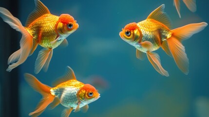 Business-themed image of goldfish showcasing teamwork and collaborative spirit.