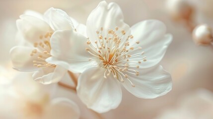 Fototapeta premium Delicate White Flower Close-up.