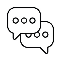 A speech bubble icon, used to represent dialogue, comments, and communication.