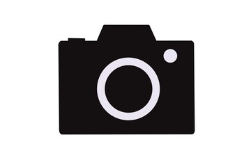 This illustration represents a simple camera icon.