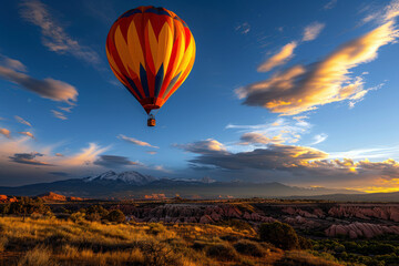 Fototapeta premium The sky is clear and the sun is setting, creating a warm and peaceful atmosphere