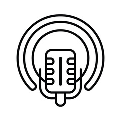 Get this amazing icon of podcast, digital audio content, multimedia vector design