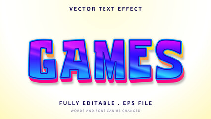 Gradient Colorful Games Editable Text Effect Design Template