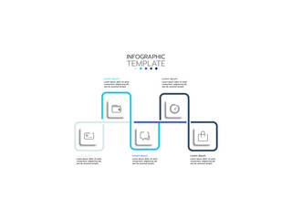 Infographic template with 5 options, steps, features or processes and business icons.