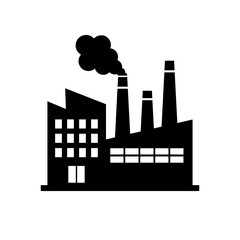 Black factory vector icon on white background