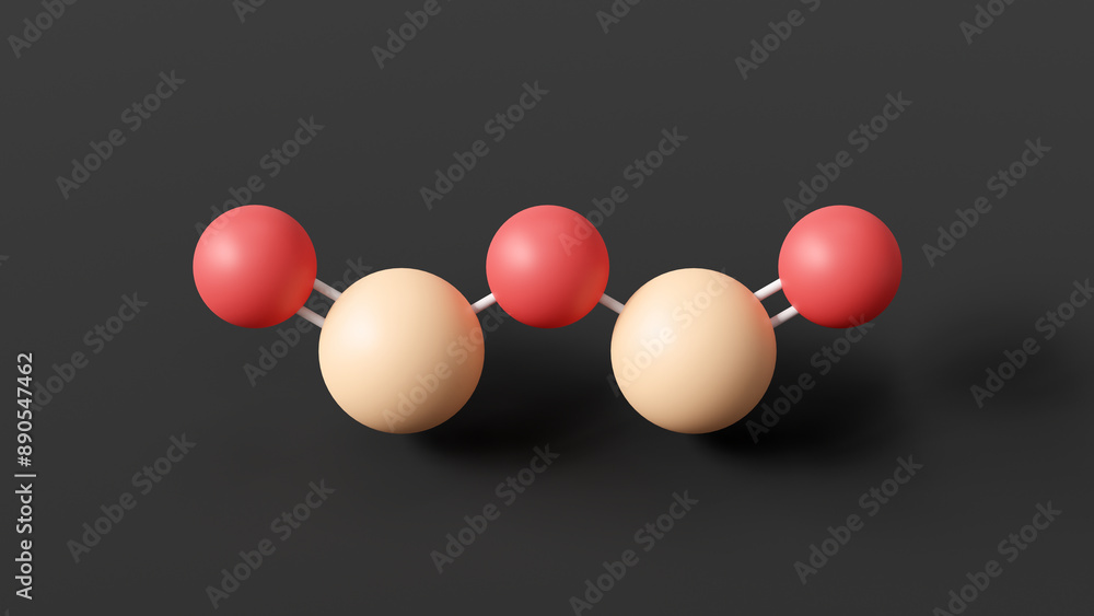 Wall mural iron(iii) oxide molecule 3d, molecular structure, ball and stick model, structural chemical formula 