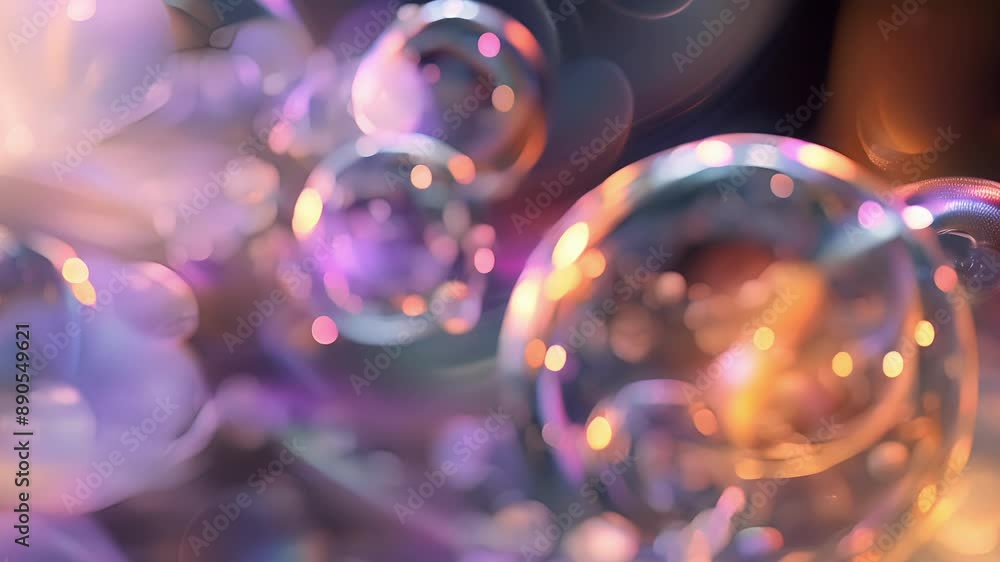 Poster in a peaceful and serene realm far from the chaos of the world these bubblelike forms seem to have a