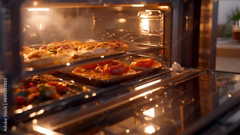Poster an intimate view of the smart ovens selfcleaning feature with highpowered steam and heat effectively