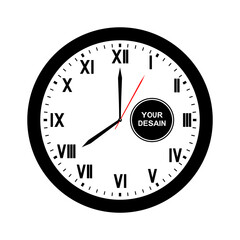 wall clock mockup with Roman numerals vector