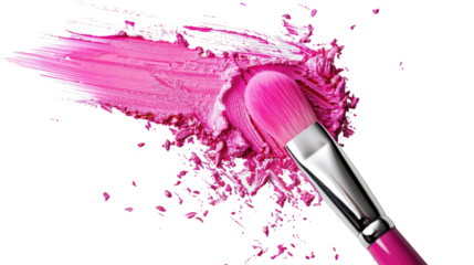 brush and pink paint transparent background