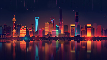 The beijing skyline isolation background, Illustration