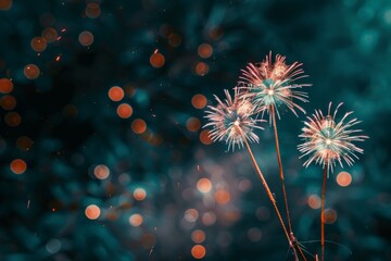 colorful fireworks in night sky