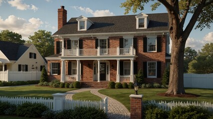 Obraz premium Colonial Style House