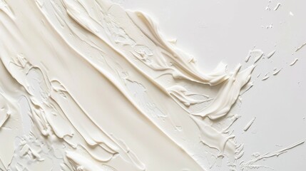 Obraz premium Elegant cosmetic bottle and serum mockup on pristine white background. Luxurious skincare product showcase with creamy texture swatches and liquid droplets. High-end beauty marketing visual for season