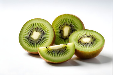 Isolated slice of kiwi fruit on white background
