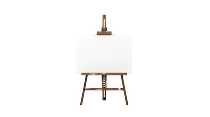 Easel with blank canvas transparent background