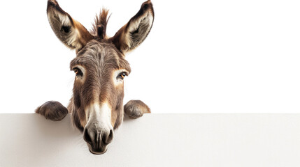 Donkey over banner transparent background
