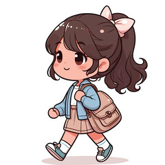 A little girl with a bag