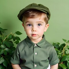 portrait of a little boy. Smiling baby for photo album. Handsome little boy in front for advertising.
