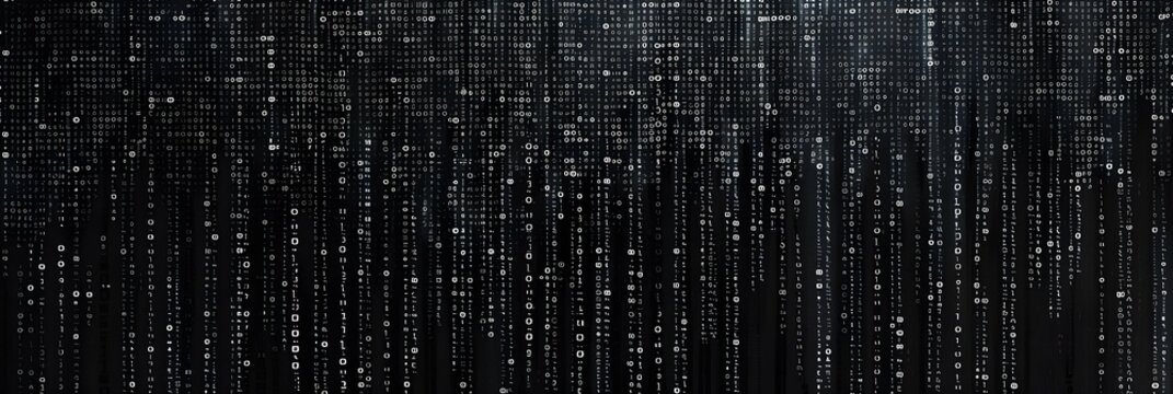 Binary code, background from ones and zeros, black background