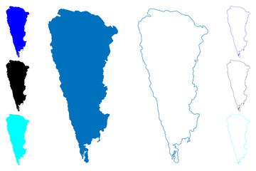 Lake Mainit (Republic of the Philippines, Mindanao) map vector illustration, scribble sketch map