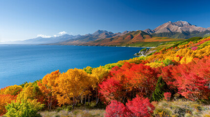 Autumn Colors Explode Along Majestic Mountain Lake