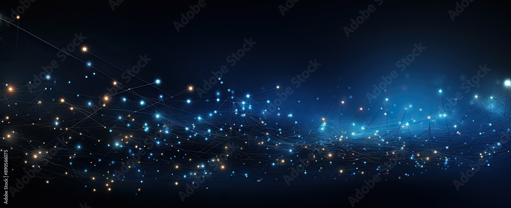 Aufkleber abstract digital network background with glowing points.