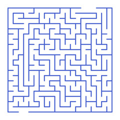Maze shape design element. There is one entrance and exit and one correct path, but many paths lead to dead ends