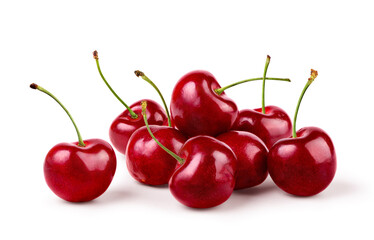 Pile of Cherry isolated on white background.