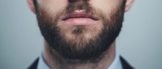 Obraz premium A closeup of an ultramodern, supernatural scene, with copy space, showcasing the face of a confident real estate agent