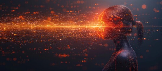 Woman's Profile with Sparkling Energy