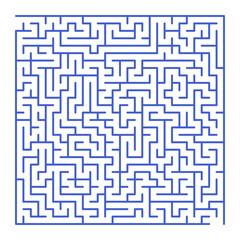Maze shape design element. There is one entrance and exit and one correct path, but many paths lead to dead ends