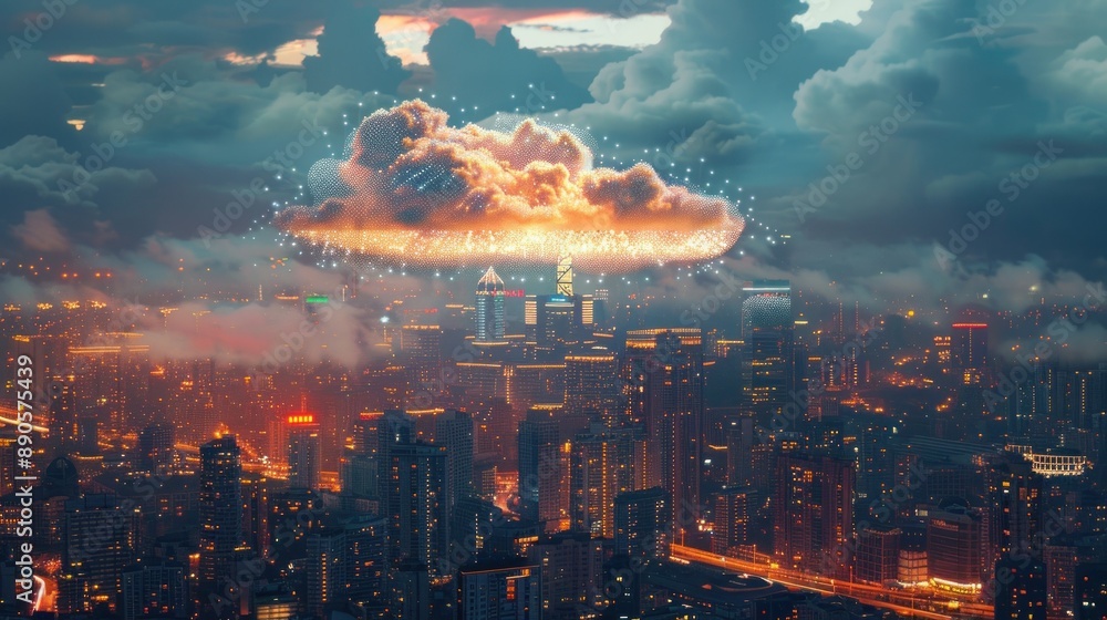 Poster smart city cloud computing technology and online data storage for global data sharing
