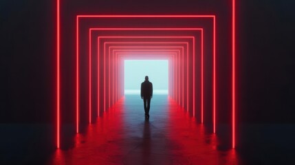 Highlight a powerful brand presence in an ultramodern, supernatural scene, with copy space