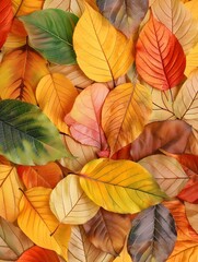 Obraz premium colorful autumn leaves as seamless texture wallpaper as background 