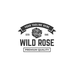 Rose flower logo design illustration