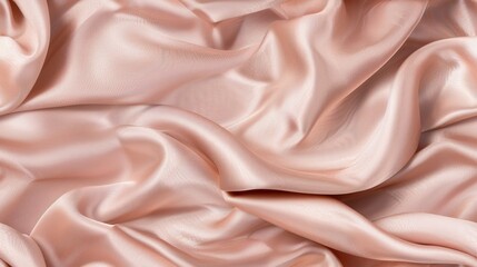 Fototapeta premium A close up image of creamy white satin fabric with soft, smooth folds and wrinkles
