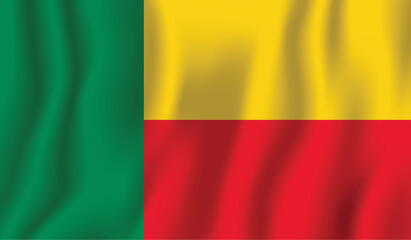 Realistic Benin national flag perfect color, scale, and proportion.