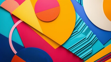 Abstract geometric shapes in vibrant color