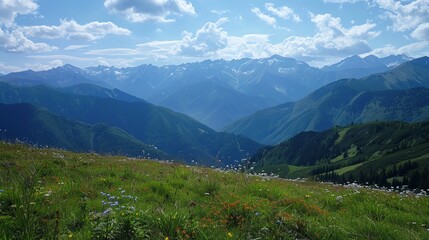 Naklejka premium A mountain plot with a clear view