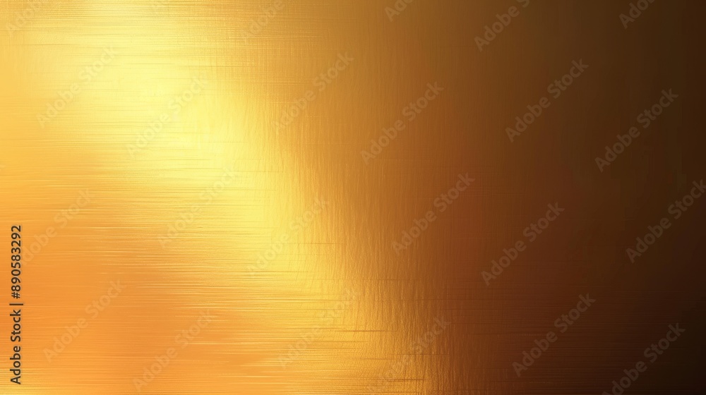 Poster abstract golden texture background with metallic brushed surface and warm light gradient