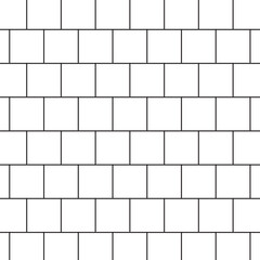Seamless pattern with black square line isolated on white.Brick block geometric repeat pattern.Vector graphic background.