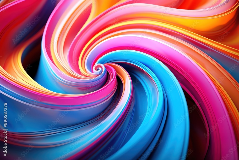 Poster vibrant abstract swirl of colorful waves, creating a dynamic and energetic visual scene, perfect for