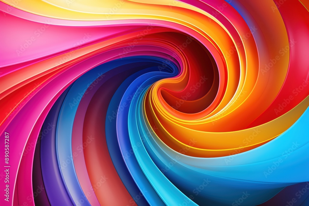 Poster vibrant abstract swirl of colorful curves, creating a dynamic and visually captivating composition f