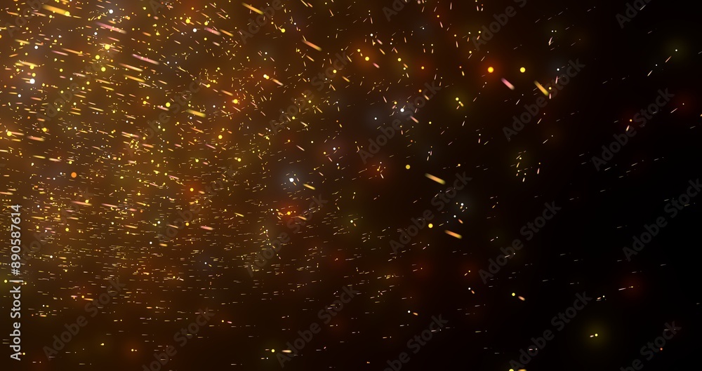 Poster Flying inside digital data tunnel. Futuristic abstract background with neon rays