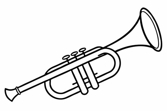 black and white trumpet musical instrument clip art preview