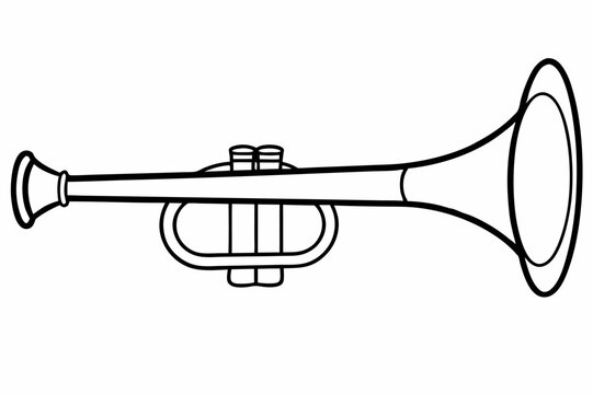 black and white trumpet musical instrument clip art preview
