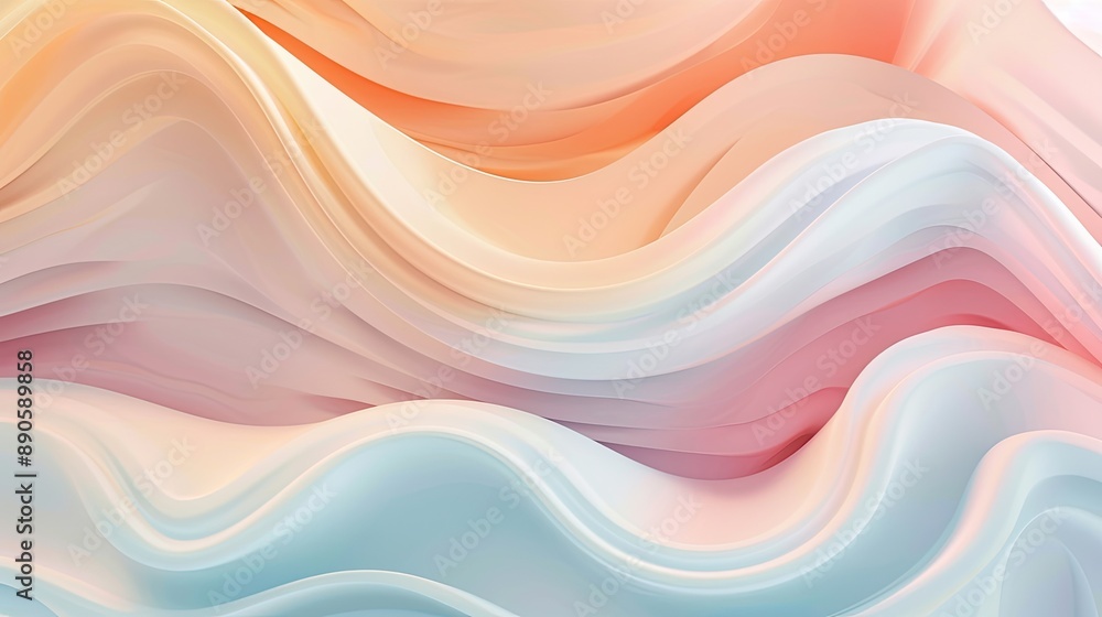 Poster a minimalist abstract background with soft pastel colors and fluid shapes.