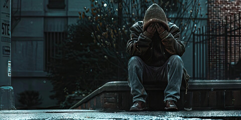 The Unfulfilled Hope: A lone person sitting on a curb, head in hands