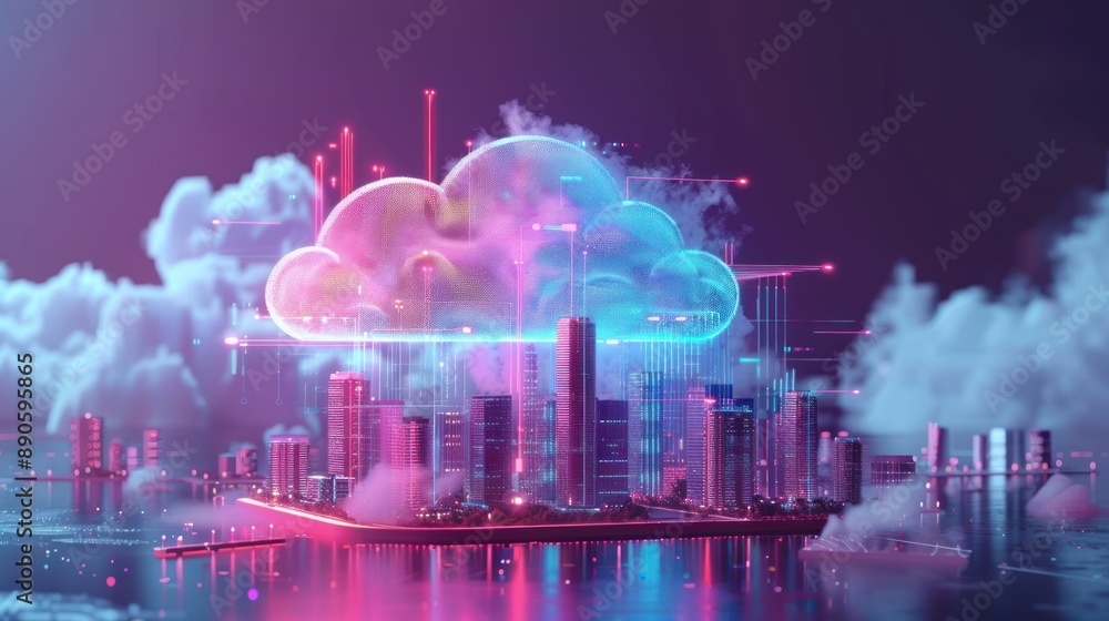 Poster smart city cloud computing technology and online data storage for global data sharing